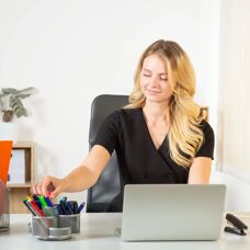 Relaxdays Portapenne in metallo nero - Organizer da scrivania