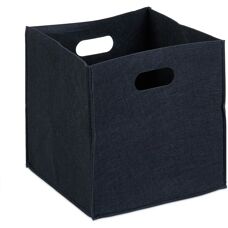 Relaxdays Contenitore di stoccaggio - Nero - 30x30x30 cm