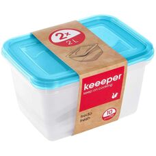 Keeper Lebensmittelbehälter-Set - 2 Stück, 2L, Blau