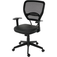 Chaise de bureau MENDLER Seattle - Mesh ergonomique & Simili cuir - 150kg