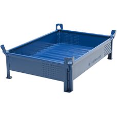 Contentor empilável de aço Heson - 1200 x 1000 mm - Azul - Armazenamento empilável