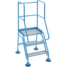 Escalera Móvil Eurokraft Pro Azul RAL 5012 - 3 Peldaños
