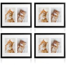 BOMOE Set aus 4 Bilderrahmen - Wand & Tisch Display - Schwarz