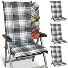Cuscini da giardino Beautissu - Blu 120x50x6cm Set di 4
