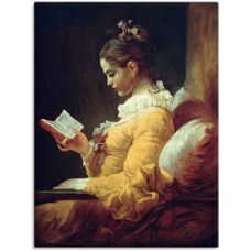ARTLAND Lesendes Mädchen 1776 Leinwandbild - Wandbild