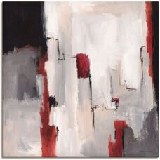 ARTLAND Grau auf Grau II Wandbild - Gegenstandslos - 70x70cm
