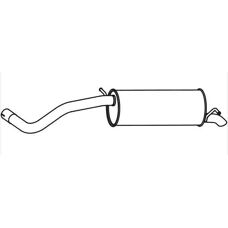 VEGAZ SKS-151 Uitlaatsilencer voor Skoda Rapid 1300mm
