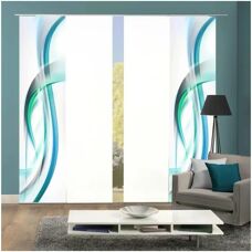 HOME WOHNIDEEN FALA Blaue Gardinen-Set - Raumteiler