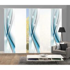 HOME WOHNIDEEN Gliwe Blau 245cm Schiebegardinen-Set