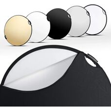 Walimex pro 107cm 5-in-1 Faltreflektor - Wavy Gold-Silber