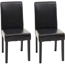 Sillas de comedor de cuero negro HHG Littau - Juego de 2