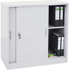 MENDLER Armoire de Bureau en Acier - Gris - 90x90x45cm - Publicité