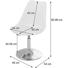 HHG - Malmö T501 - Polipiel blanca - Base cromada - Silla