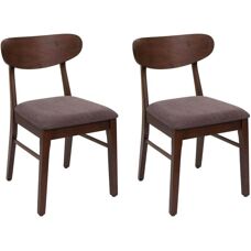 HHG - 698 - Marrón - Tapizado de tela - Silla de comedor