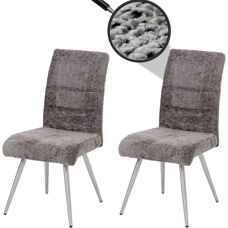 MCW-G55 - Dunkelgrau - Chenille-Stoff - Esstischstuhl