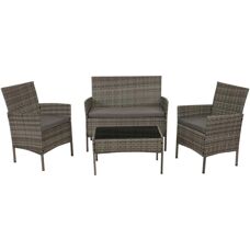 HHG - 069 - Gris claro - Polirratán - Conjunto de jardín