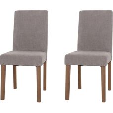 HHG - Littau - Gris claro - Chenille - Sillas de comedor