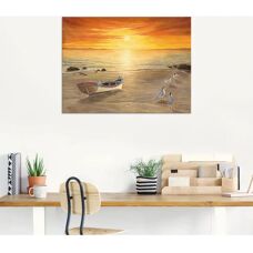 ARTLAND Möwen Wandbild - 120x90cm, Alu-Dibond, Outdoor Deko