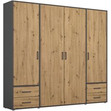 RAUCH Voyager Kleiderschrank - Langlebig mit 4 Türen