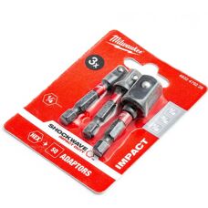 Milwaukee Socket Adaptor Set - 3pc - Impact Duty