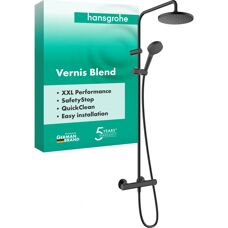 Hansgrohe Vernis Blend Douche Systeem - Thermostaat, 1 Stralingsmodus, Mat Zwart
