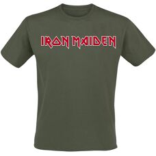 Iron Maiden Logo T-Shirt Kurzarm - S bis XXL - Herren - Khaki