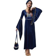 TecTake GmbH Princess Costume Blue Velvet - Medieval Dress