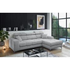 ED EXCITING DESIGN Sydney L-Form - Sofa, hellgrau, elektrisch verstellbar