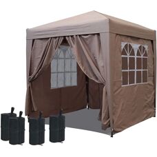 Quick Star Gazebo da Giardino - 2,5x2,5m Beige Pieghevole