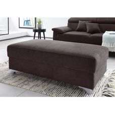 Domo Collection Mira Braune Microfaser Hocker - Hocker