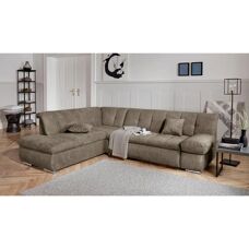 Domo Collection Mona L-Form Sofa - Mikrofaser, Braun