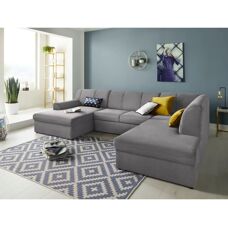 Domo Collection U-Form Sofa - Modernes Grau Komfort