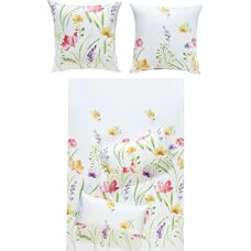 REDBEST Satin - Blumenmuster - 155x220 cm - Bedding