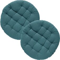 REDBEST - Stuhlkissen rund 37 Ø - Grün-Blau - 2er-Pack - Chair cushion