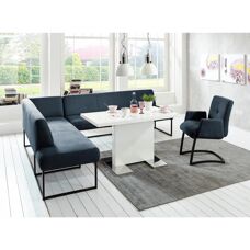 exxpo - sofa fashion Affogato - Navy Eckbank mit Ottomane