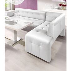 Sofa Fashion Eckbank Barista - Bequem, Weiß, 197x82x265cm