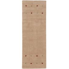 CARPETFINE Gabbeh Uni Beiger Teppich - 80cm x 400cm