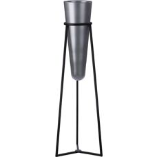 Gilde Futural Dark Grey Glass Vase - Decor & Functionality