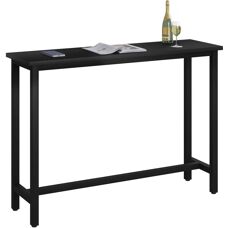 WOLTU Tavolo Bar in Metallo e MDF - 140x40x100cm - Nero