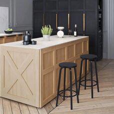 Woltu BH237sz-2 Sgabello da Bar Nero - Stile Industriale