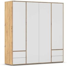 RAUCH Nabila Kleiderschrank - 4 Türen, 7 Regale, Weiß
