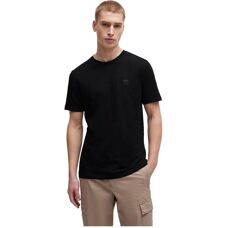 Hugo Boss Tales (50508584) - Camiseta de jersey de algodão com patch de logo (50508584) preta