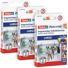 Tesa Powerstrips Groß - 30 Stück doppelseitige Klebestreifen für bis zu 2 kg