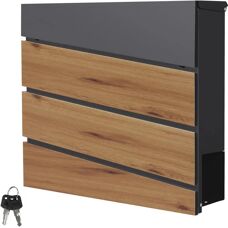 ML-Design Briefkasten mit Zeitungsfach - Moderner wetterfester Stahl