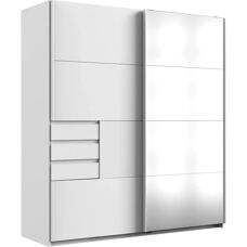 Wimex Oldenburg Kleiderschrank - Weiß/Spiegel - 180cm breit