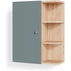 Armario de baño Fynn - Verde/Oro Roble - Mueble de pared