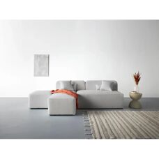 Nordic Interior L-Form Sofa - Bouclé, Handgefertigt, Grau