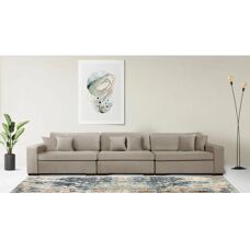 Guido Maria Kretschmer Skara Samtsofa in Beige - 3-Sitzer