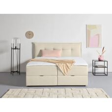 Andas Kederleicht Beige Boxspringbett - Komplettbett