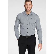 BRUNO BANANI Herren Slim Fit Hellgraues Business Hemd
